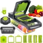 16 IN1 Mandoline Slicer Veggie Food Chopper Vegetable Cutter Tomato Carrot Grater Cheese French Onion Shredders Kitchen Tool