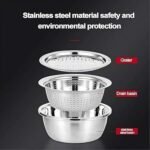 3 in1 Stainless Steel Vegetable Slicer Cutter Bowl - Image 3