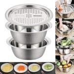 3 in1 Stainless Steel Vegetable Slicer Cutter Bowl