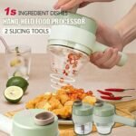 4 in 1 Portable Electric Vegetable Cutter Set Mini Wireless Food Processor Garlic Chili Onion Celery Ginger Meat Garlic Chopper