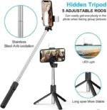 4 in 1 Wireless Selfie With Fill Light Stick Tripod Bluetooth Shutter selfie Light foldable Selfie stick for all Phone Extendable With charging Cable Detachable Bluetooth Shutter - Image 2
