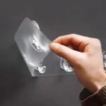6 Hooks Transparent Self Adhesive Door Wall Hangers Hooks for Kitchen Bathroom - Image 2