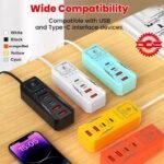 Charging Socket 2 USB 2 Type C Ports Power Strip Charger Station Splitter PD USB Charge Extension Electrical Socket