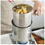 Stainless Steel Deep Fryer Frying Pot With Strainer 1.2L Capacity - Image 2