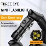 Three Eye Mini Flashlight Portable Outdoor LED Flashlights High Lumens Three Eyed Rechargeable Long Range For Outdoor - Image 3