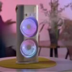 Rechargeable Automatic Rotating Dual Double Spray Mist Fan with Lightening Effects (with Box Packing) - Image 2