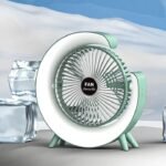 USB Charging Colorful Running Horse Lamp Standing Fan Portable Charging Small Fan Loop Silent Low Noise Atmosphere Light - Image 3